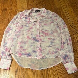 Generation Love Woman’s Tie Dye Silk Button Down Size Xs